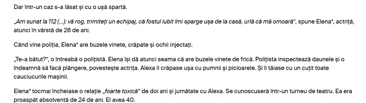 Cazul Felix Alexa: care sunt responsabilitățile Teatrului Național București? 1 investigația RISE referitoare la Felix Alexa „Catedra de abuz: Au fost niște relații de iubire”.