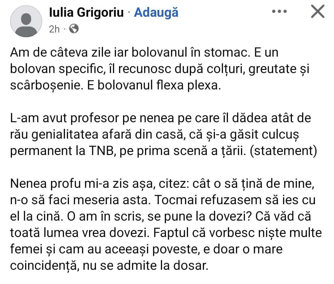 Cazul Felix Alexa: care sunt responsabilitățile Teatrului Național București? 2 Marturie despre Felix Alexa